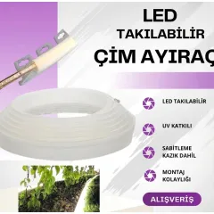 Beyaz LED Takılabilir Çim Sınırlayıcı - 7,5 cm x 20 Metre Beyaz LED Takılabilir Çim Sınırlayıcı - 7,5 cm x 20 Metre