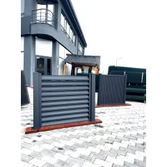 Antrasit gri ve beyaz renk seçenekleriyle dinamik tasarımlı juke model yarım açılı alüminyum bahçe çiti