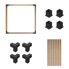 Üstü Açık Kendin Yap Pergola Sistemi - 9x9 Kalas Minimalist tasarımlı, üstü açık iskelet yapısına sahip 9x9 çam kalaslı kendin yap pergola sistemi