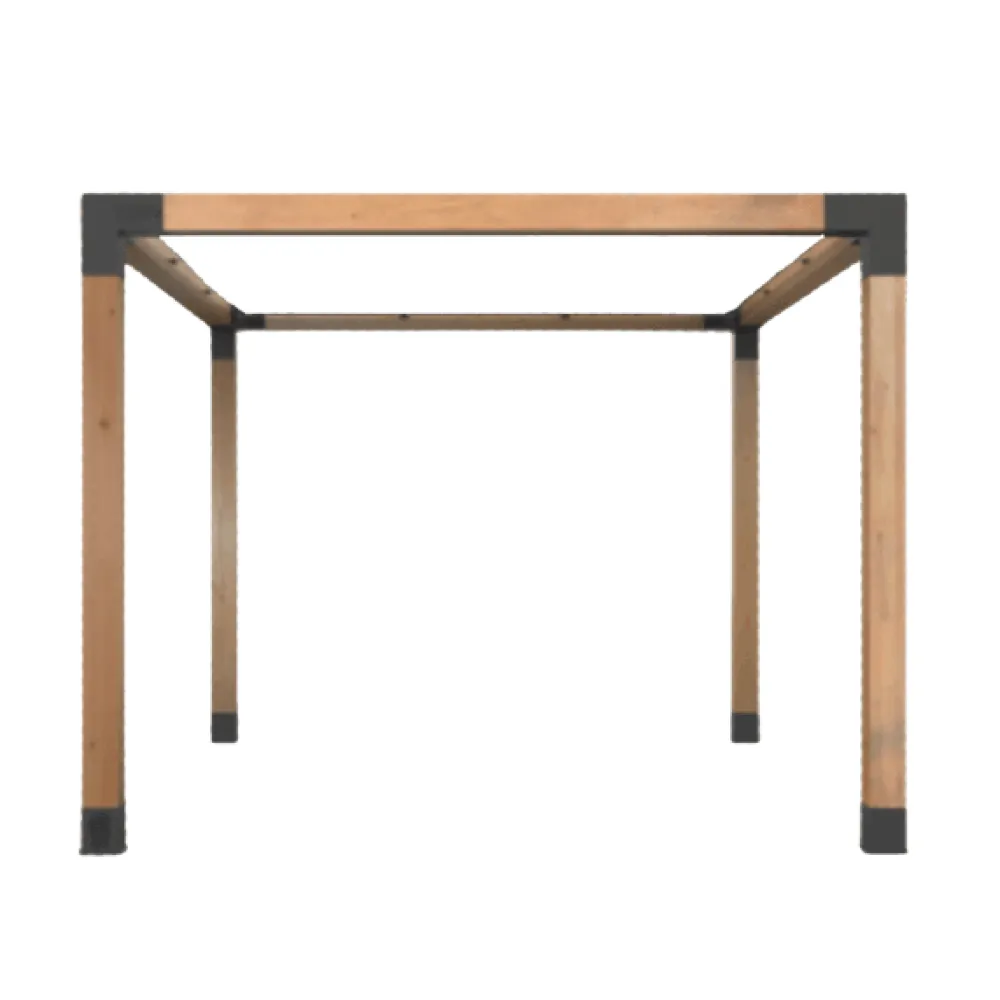 Üstü Açık Kendin Yap Pergola Sistemi - 9x9 Kalas Minimalist tasarımlı, üstü açık iskelet yapısına sahip 9x9 çam kalaslı kendin yap pergola sistemi