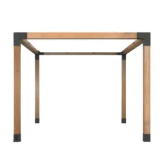 Üstü Açık Kendin Yap Pergola Sistemi - 9x9 Kalas Minimalist tasarımlı, üstü açık iskelet yapısına sahip 9x9 çam kalaslı kendin yap pergola sistemi