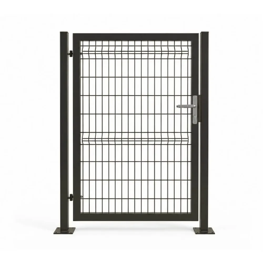 Antrasit Bahçe Kapısı - Panel Çit Kapı (Kapı Kollu ve Kilitli Model)