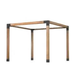 Üstü Açık Kendin Yap Pergola Sistemi - 9x9 Kalas Minimalist tasarımlı, üstü açık iskelet yapısına sahip 9x9 çam kalaslı kendin yap pergola sistemi