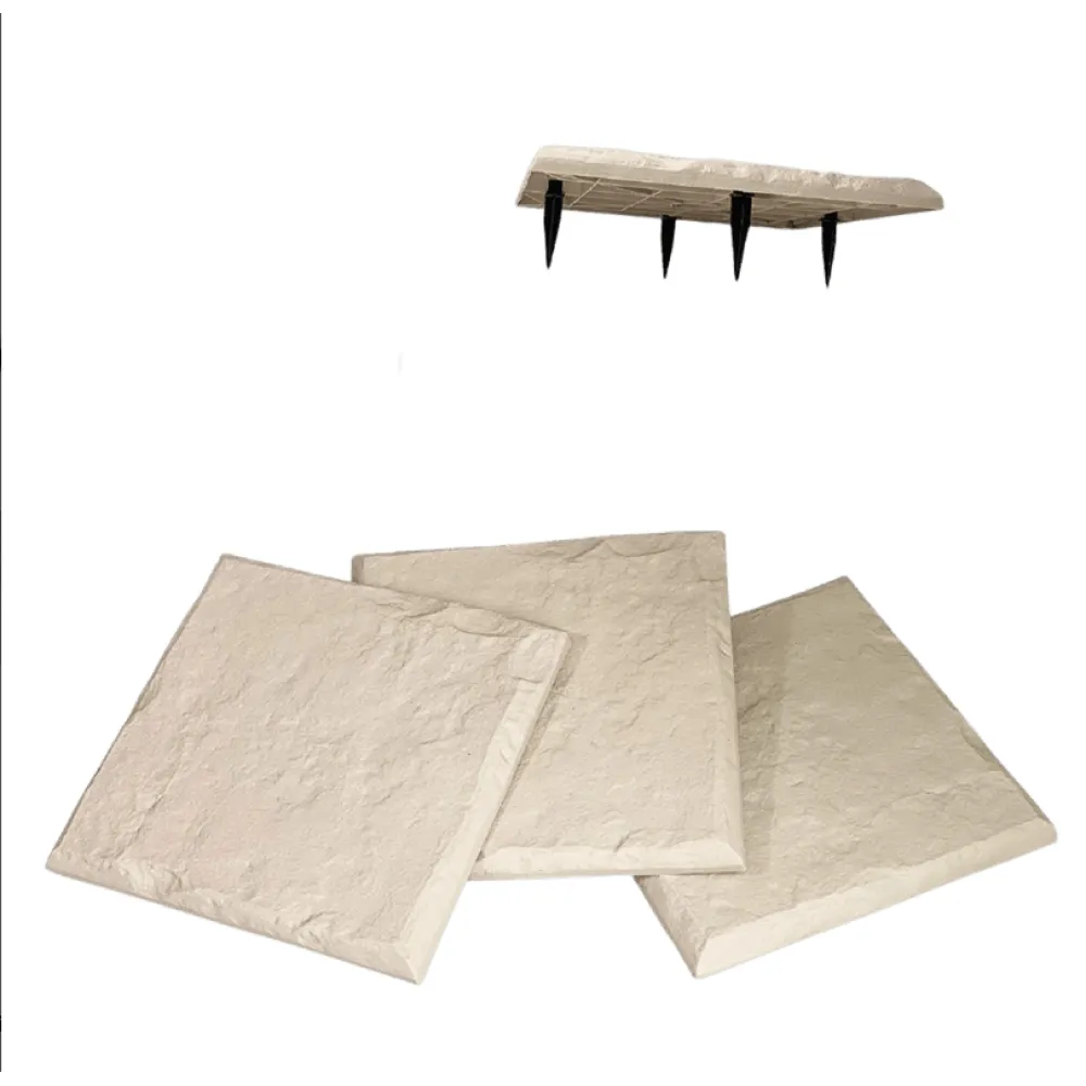 Decorative Anthracite Stepping Stone with Ground Stakes - Beige