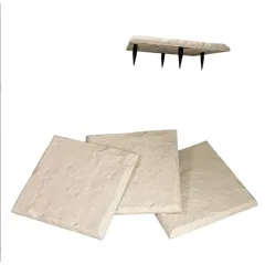 Dekoratif Bej Parke Taşı 40x40 cm Dekoratif bej renkli bahçe adım taşı ve sabitleme kazığı