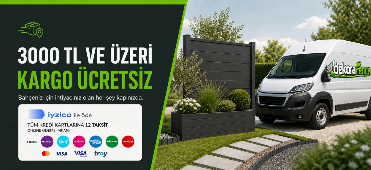 3.000 TL ve üzeri kargo ücretsiz, kredi kartına taksit seçenekleri